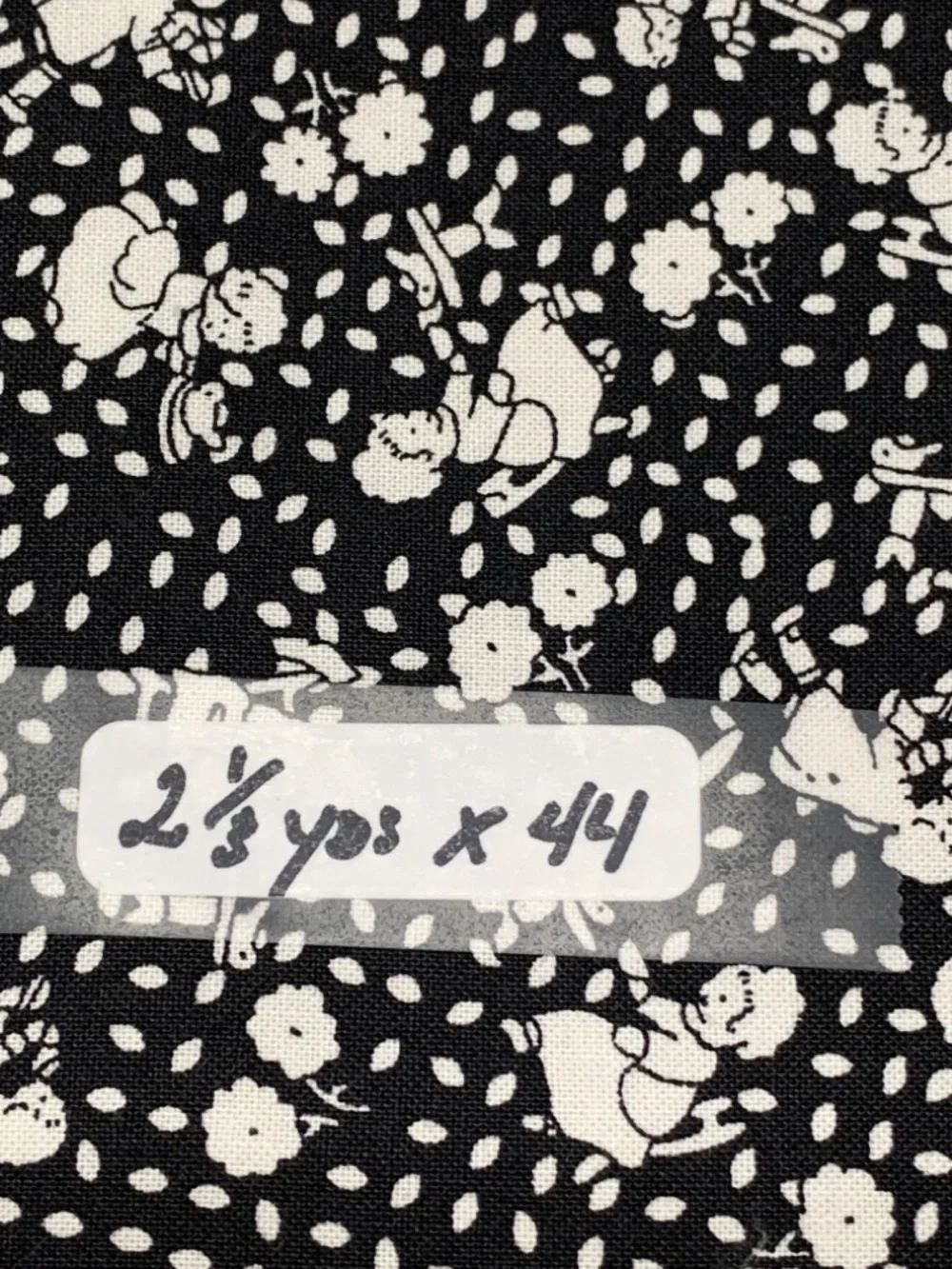 RJR Fabrics 1930s Repro Children’s Print Black & White Cotton Quilt Fabric